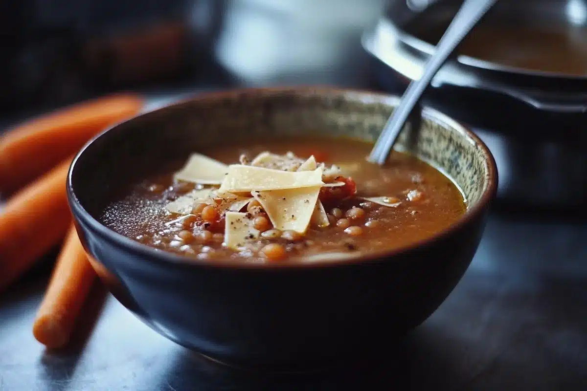 simple photo of Bone Broth Lentil Soup