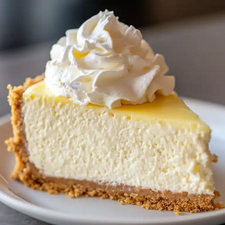 Woolworth Cheesecake with graham cracker crust and lemon filling