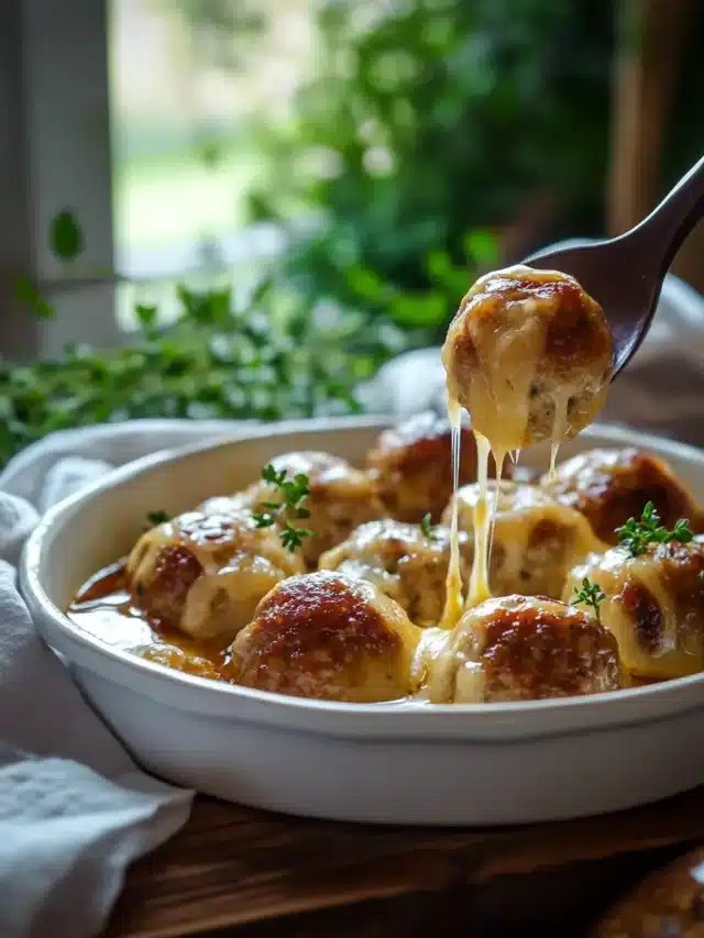 French Onion Chicken Meatballs